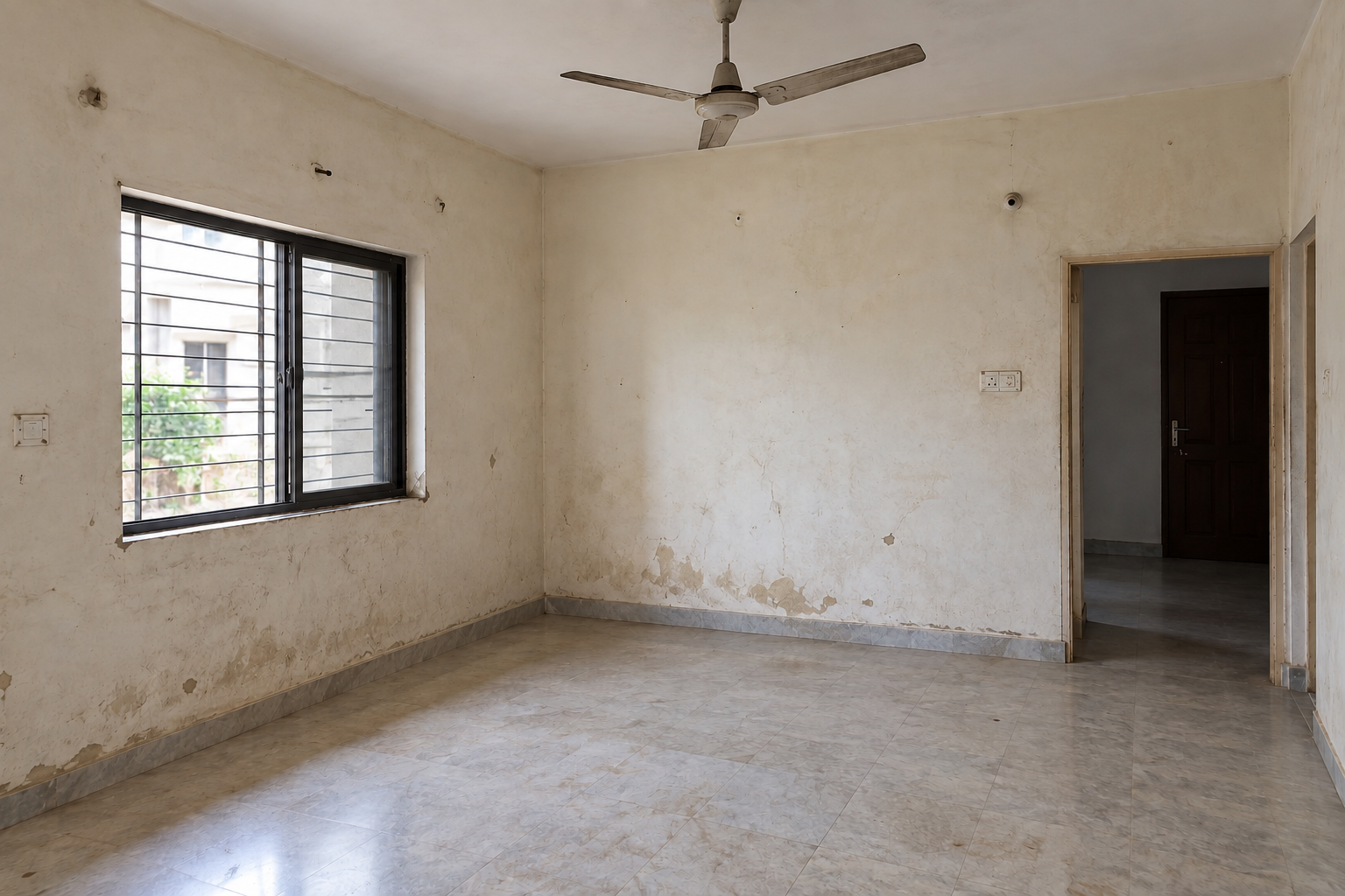 Raw concrete shell before renovation